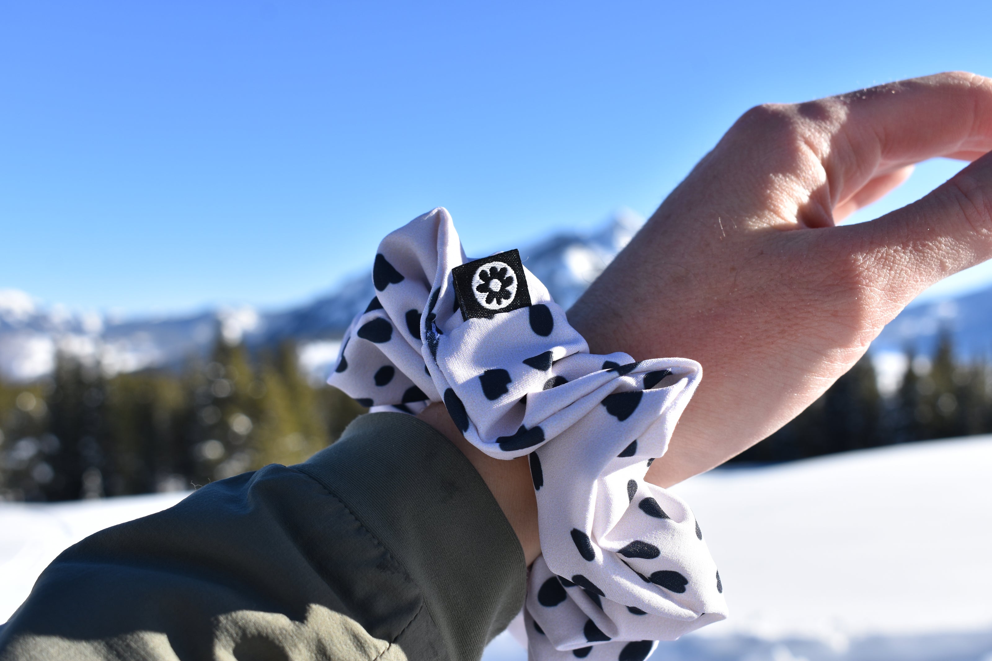 Photo of a scrunchie on a model